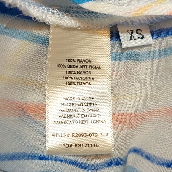 Anthropologie Cloth & Stone Pastel-striped Top, size XS - Picture 8 of 8